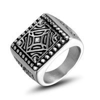 Casual Retro Classic Style Printing 304 Stainless Steel Polishing Men's Rings sku image 2