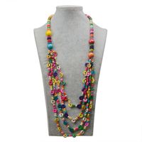 Simple Style Classic Style Color Block Wooden Beads Coconut Shell Charcoal Women's Layered Necklaces main image 3
