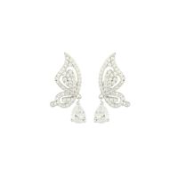 1 Pair Simple Style Classic Style Butterfly Plating Inlay Sterling Silver Zircon 14K Gold Plated Ear Studs main image 6