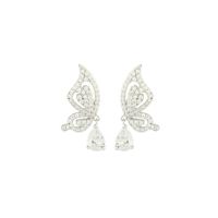 1 Pair Simple Style Classic Style Butterfly Plating Inlay Sterling Silver Zircon 14K Gold Plated Ear Studs sku image 2