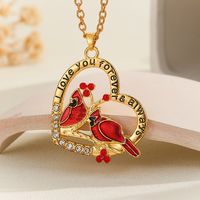 Wholesale Jewelry Pastoral Artistic Animal Life Tree Alloy Rhinestones Gold Plated Silver Plated Enamel Inlay Pendant Necklace sku image 1