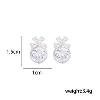 1 Pair Elegant Simple Style Solid Color Plating Inlay Copper Zircon 14K Gold Plated Ear Studs main image 6