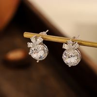 1 Pair Elegant Simple Style Solid Color Plating Inlay Copper Zircon 14K Gold Plated Ear Studs main image 3
