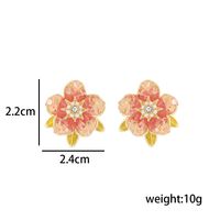 1 Pair Elegant Simple Style Shiny Flower Plating Hollow Out Inlay Copper Zircon 14K Gold Plated Ear Studs main image 6