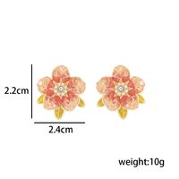 1 Pair Elegant Simple Style Shiny Flower Plating Hollow Out Inlay Copper Zircon 14K Gold Plated Ear Studs sku image 1