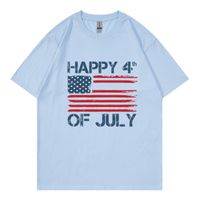 Women's T-shirt Short Sleeve T-Shirts Simple Style Letter American Flag main image 4