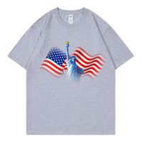 Frau T-Shirt Kurzarm T-Shirts Einfacher Stil Brief Amerikanische Flagge main image 3