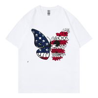 Women's T-shirt Short Sleeve T-Shirts Simple Style American Flag Butterfly main image 3