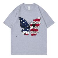 Women's T-shirt Short Sleeve T-Shirts Simple Style American Flag Butterfly main image 5