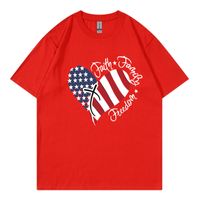 Women's T-shirt Short Sleeve T-Shirts Simple Style Letter American Flag main image 2