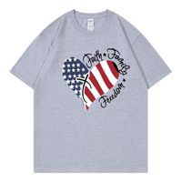 Women's T-shirt Short Sleeve T-Shirts Simple Style Letter American Flag main image 3