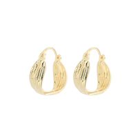1 Pair Elegant Simple Style Shiny Solid Color Plating Hollow Out Copper 14K Gold Plated Earrings main image 7