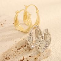 1 Pair Elegant Simple Style Shiny Solid Color Plating Hollow Out Copper 14K Gold Plated Earrings main image 1