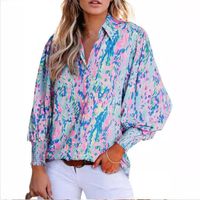 Women's Blouse Long Sleeve Blouses Printing Streetwear Geometric Leaves Flower main image 6