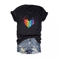 Women's T-shirt Short Sleeve T-Shirts Printing Streetwear Heart Shape main image 1