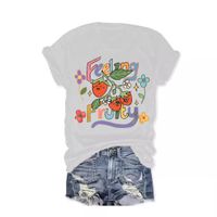 Women's T-shirt Short Sleeve T-Shirts Printing Streetwear Cartoon Letter Strawberry main image 2