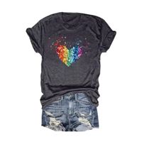 Women's T-shirt Short Sleeve T-Shirts Printing Streetwear Heart Shape main image 5