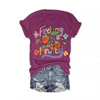 Women's T-shirt Short Sleeve T-Shirts Printing Streetwear Cartoon Letter Strawberry main image 4