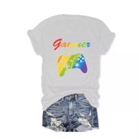Women's T-shirt Short Sleeve T-Shirts Printing Streetwear Letter Game Console main image 2