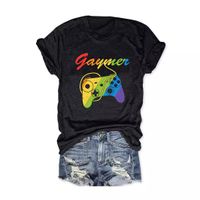 Women's T-shirt Short Sleeve T-Shirts Printing Streetwear Letter Game Console main image 3