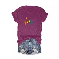 Women's T-shirt Short Sleeve T-Shirts Printing Streetwear Lines main image 4