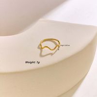 304 Stainless Steel 18K Gold Plated Simple Style Classic Style Hollow Out Waves Solid Color Rings main image 8