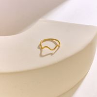 304 Stainless Steel 18K Gold Plated Simple Style Classic Style Hollow Out Waves Solid Color Rings main image 5
