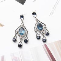 1 Pair Fashion Flower Alloy Plating Artificial Pearls Rhinestones Women's Drop Earrings sku image 20