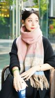 Women's Casual Color Block Stripe Polyester Tassel Scarf sku image 1