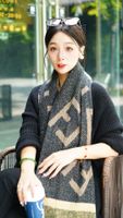 Women's Casual Color Block Stripe Polyester Tassel Scarf sku image 7