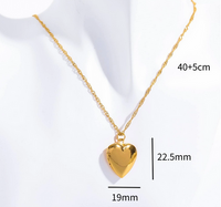 201 Stainless Steel 304 Stainless Steel Gold Plated Modern Style Classic Style Heart Shape Pendant Necklace main image 2