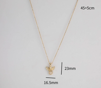 201 Stainless Steel 304 Stainless Steel Gold Plated Elegant Simple Style Inlay Angel Artificial Opal Zircon Pendant Necklace main image 2