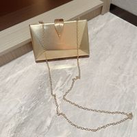 Gold Polyester Solid Color Chain Evening Bags main image 2