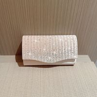 Apricot Polyester Solid Color Rhinestone Evening Bags main image 3