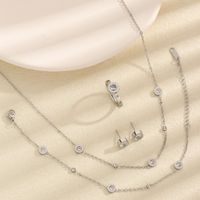 Titanium Steel Simple Style Classic Style Inlay Solid Color Artificial Rhinestones Jewelry Set sku image 1