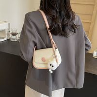 Women's Small Pu Leather Solid Color Classic Style Flip Cover Crossbody Bag sku image 2