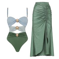 Women's Simple Style Solid Color 2 Pieces One Pieces Swimwear main image 5