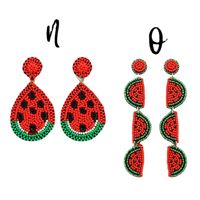 1 Pair Hip-Hop Watermelon Glass Drop Earrings main image 6
