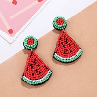 1 Pair Hip-Hop Watermelon Glass Drop Earrings sku image 1