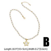 Simple Style Cross Star Beaded Copper Plating 18K Gold Plated Unisex Pendant Necklace main image 5