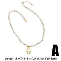 Simple Style Cross Star Beaded Copper Plating 18K Gold Plated Unisex Pendant Necklace main image 4