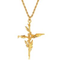 Simple Style Flower Titanium Steel Plating 18K Gold Plated Unisex Pendant Necklace sku image 12