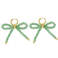 1 Pair Simple Style Bow Knot Plating Artificial Crystal Copper 18K Gold Plated Earrings sku image 5