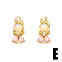 1 Pair Simple Style Cartoon Character Plating Copper 18K Gold Plated Drop Earrings sku image 5