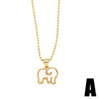 Style Simple L'Éléphant Coquille Le Cuivre Placage Plaqué Or 18K Femmes Pendentif main image 3