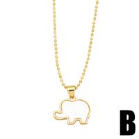 Style Simple L'Éléphant Coquille Le Cuivre Placage Plaqué Or 18K Femmes Pendentif main image 4