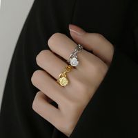 Wholesale Simple Style Geometric Copper Plating Charm Rings main image 5