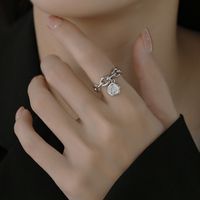 Wholesale Simple Style Geometric Copper Plating Charm Rings main image 2