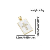 1 Piece 16*25mm Copper Zircon 18K Gold Plated Cross Pendant main image 4