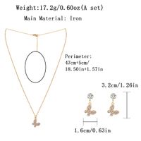 Elegant Simple Style Commute Butterfly Iron Inlay Rhinestones Gold Plated Women's Jewelry Set main image 2